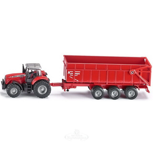 Трактор Massey Ferguson с прицепом-кузовом 1:87, 18 см SIKU (Сику)
