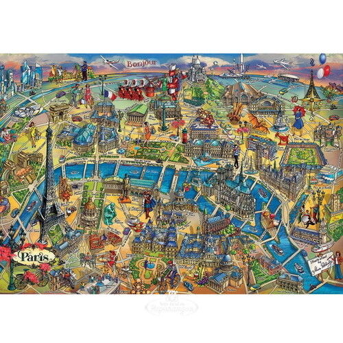 Пазл Карта Парижа, 500 элементов Educa