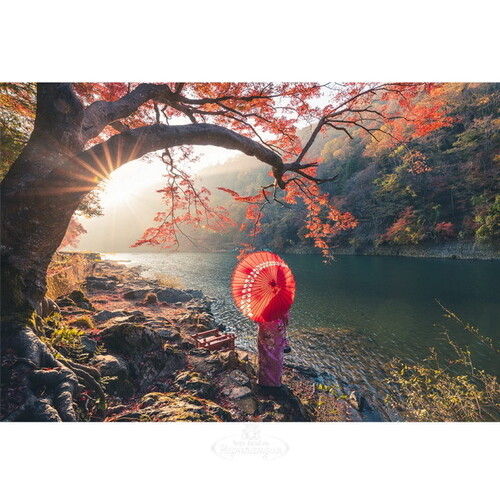 Пазл Восход солнца на реке Кацура - Япония, 1000 элементов Educa