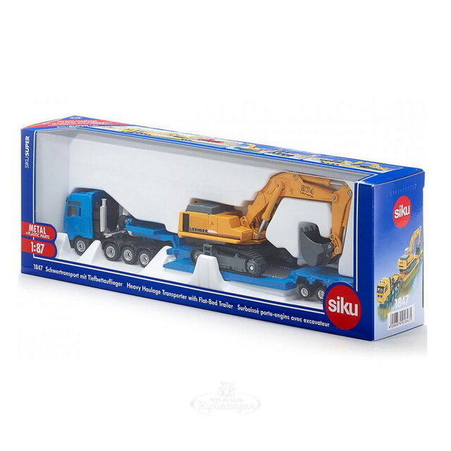 Тягач MAN TG-A с экскаватором Leibherr 1:87, 15 см SIKU