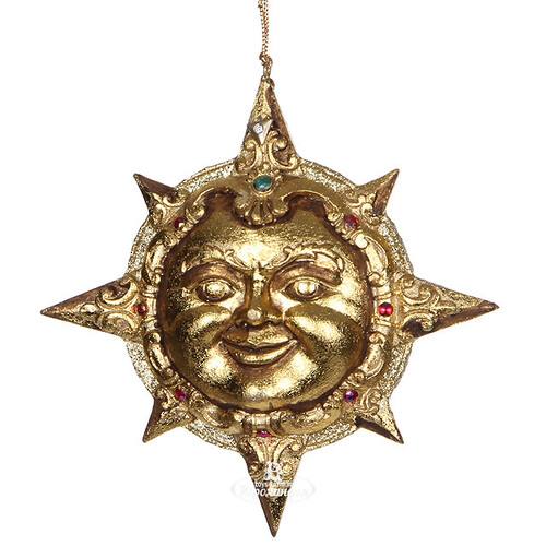 Елочная игрушка Небесное Светило - Солнце 15 см золото, подвеска Katherine’s Collection