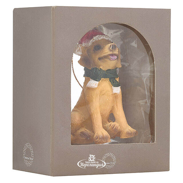 Елочная игрушка Собачка Лабрадор - Новогодние питомцы 8 см Edelman