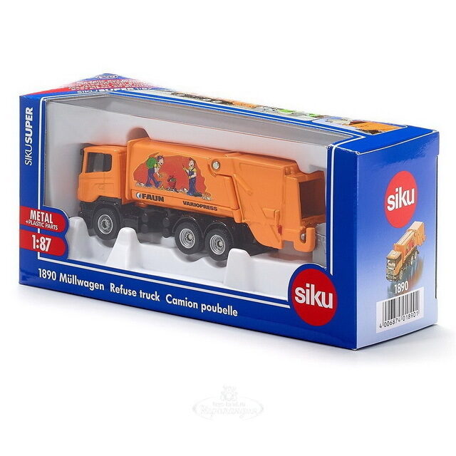 Модель мусоровоза Scania-R 1:80, 14 см SIKU