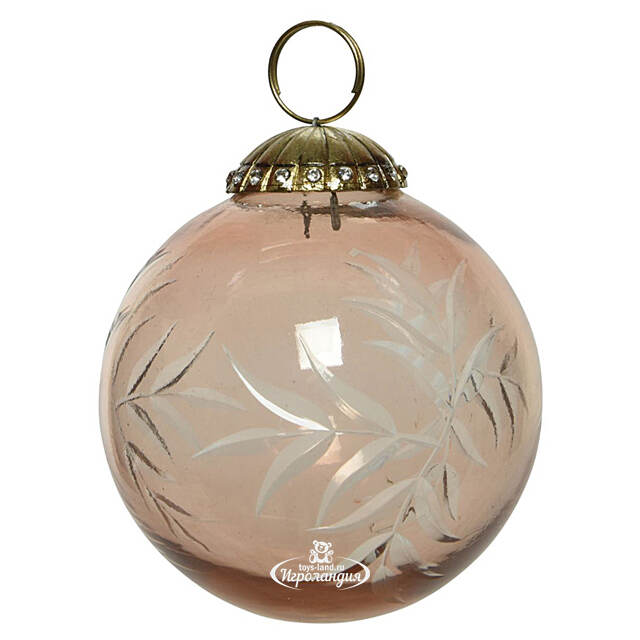 Винтажный елочный шар Boulevard 8 см нежно-розовый, стекло Kaemingk (Кейминг)