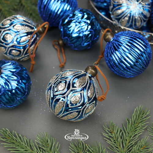 Набор стеклянных шаров Notte Mirtilli 8 см, 12 шт Winter Deco