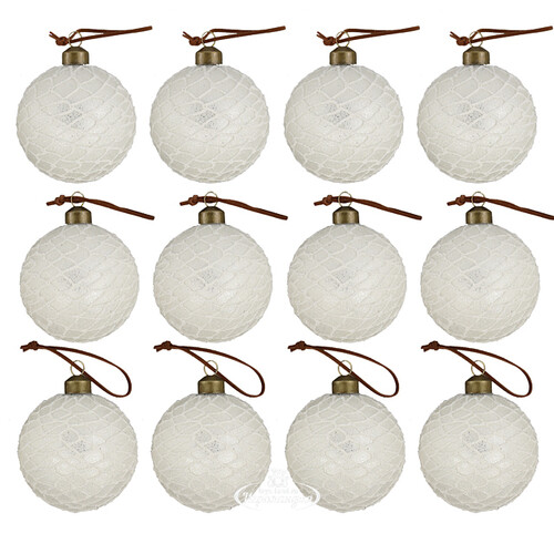 Набор стеклянных шаров Emanuele 8 см, 12 шт Winter Deco