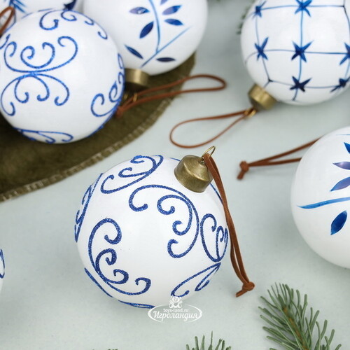 Набор стеклянных шаров Modelli Blue 8 см, 12 шт Winter Deco