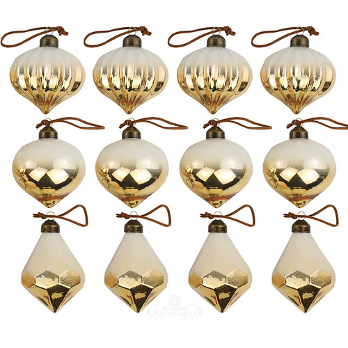 Набор стеклянных шаров La Ballare 8-9 см, 12 шт Winter Deco