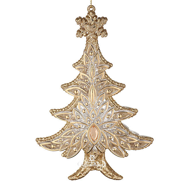 Елочная игрушка В Лесу Родилась Елочка 16 см золотая, подвеска Forest Market