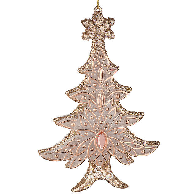 Елочная игрушка В Лесу Родилась Елочка 16 см розовое золото, подвеска Forest Market