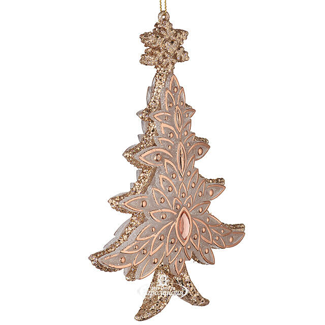 Елочная игрушка В Лесу Родилась Елочка 16 см розовое золото, подвеска Forest Market