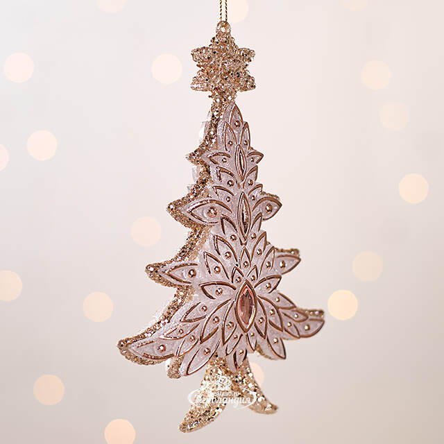 Елочная игрушка В Лесу Родилась Елочка 16 см розовое золото, подвеска Forest Market