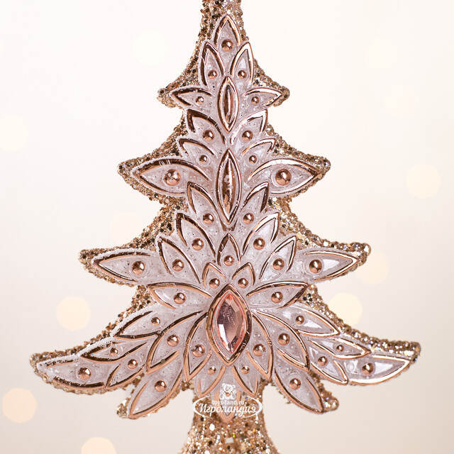 Елочная игрушка В Лесу Родилась Елочка 16 см розовое золото, подвеска Forest Market