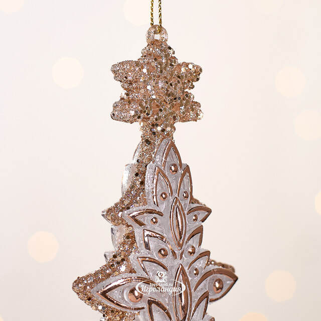 Елочная игрушка В Лесу Родилась Елочка 16 см розовое золото, подвеска Forest Market