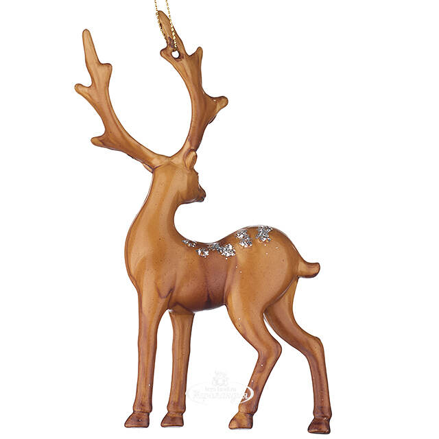 Елочная игрушка Лесной Олень Шайни 15 см, подвеска Forest Market