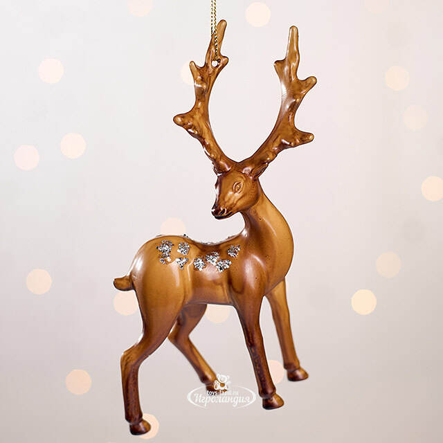 Елочная игрушка Лесной Олень Шайни 15 см, подвеска Forest Market