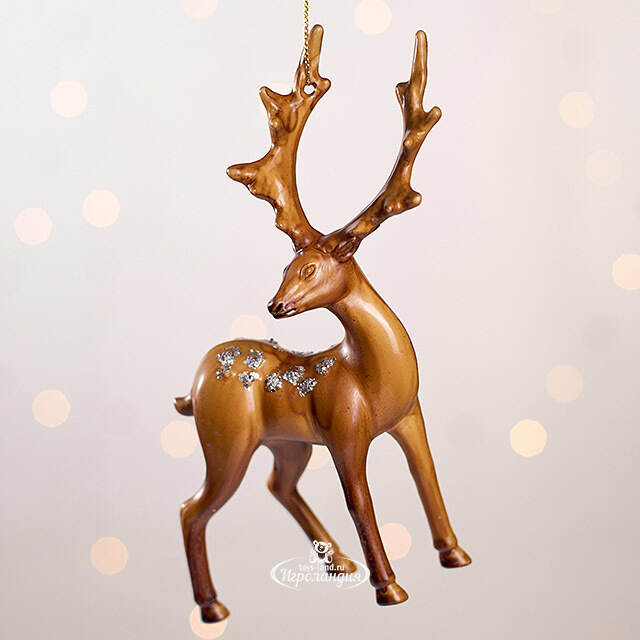 Елочная игрушка Лесной Олень Шайни 15 см, подвеска Forest Market