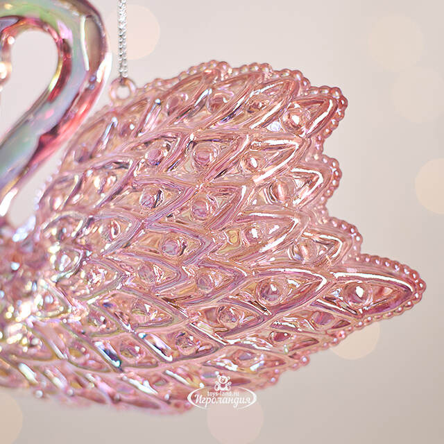 Елочная игрушка Лебединая Песня 12 см розовая, подвеска Forest Market