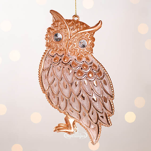 Елочная игрушка Мудрая Сова 13 см медная, подвеска Forest Market