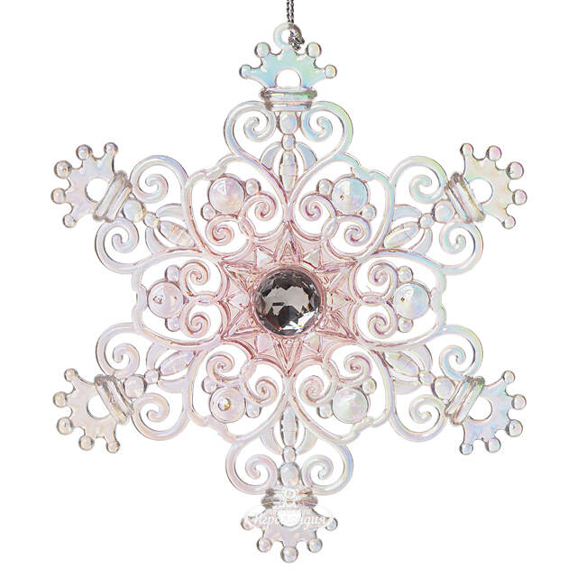 Елочная игрушка Снежинка - Радужный Блеск 13 см, подвеска Forest Market