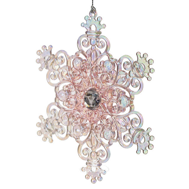 Елочная игрушка Снежинка - Радужный Блеск 13 см, подвеска Forest Market