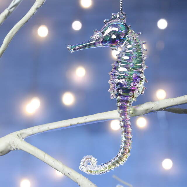 Елочная игрушка Морской Конек - Радужный Бриз 10 см, подвеска Forest Market