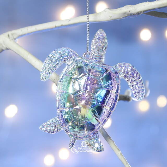 Елочная игрушка Черепаха - Радужный Бриз 8 см, подвеска Forest Market