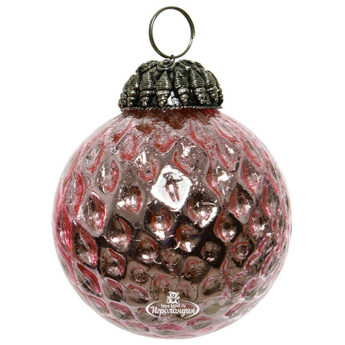 Винтажный елочный шар Квинто 7.5 см розовый, стекло Kaemingk