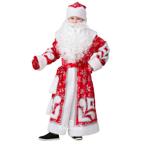 Карнавальный костюм Дед Мороз с узорами, рост 134 см Батик