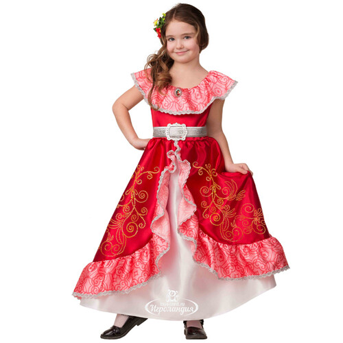 Карнавальный костюм Елена из Авалора, красно-белый, рост 134 см Батик