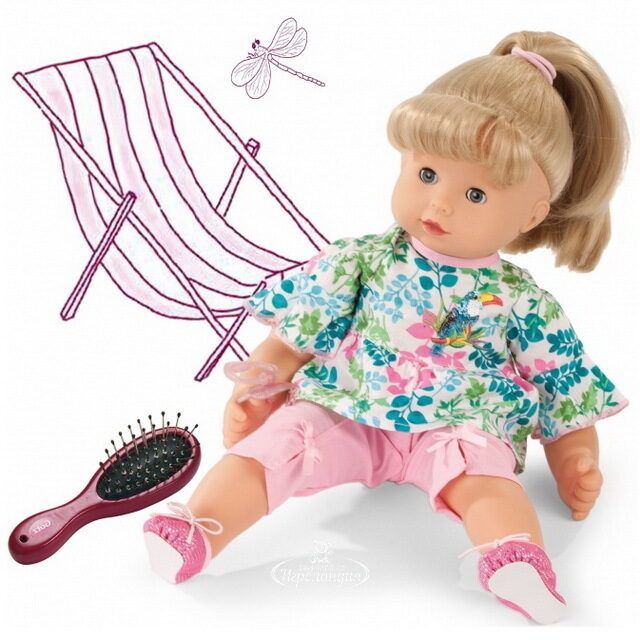 Кукла Маффин Макси блондинка - Цветы 42 см с аксессуарами, закрывает глаза Gotz