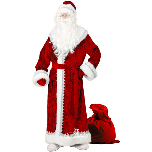 Карнавальный костюм для взрослых Дед Мороз велюровый, 54-56 размер Батик
