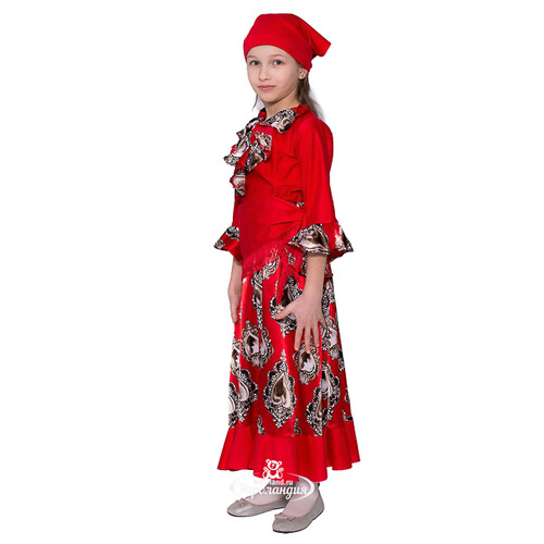 Карнавальный костюм Цыганка, рост 122-134 см, красный Бока С