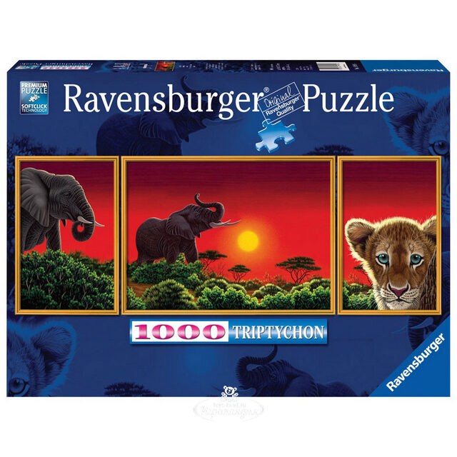 Пазл-панорама Сердце Африки, 1000 элементов, 38х98 см Ravensburger