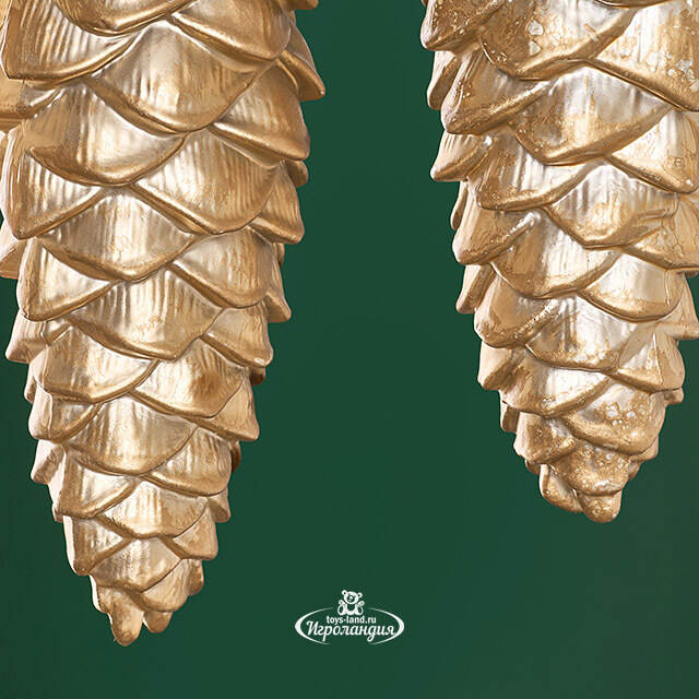 Елочная игрушка Шишка Fattura - Antique Beige 14 см, 3 шт, пластик Winter Deco