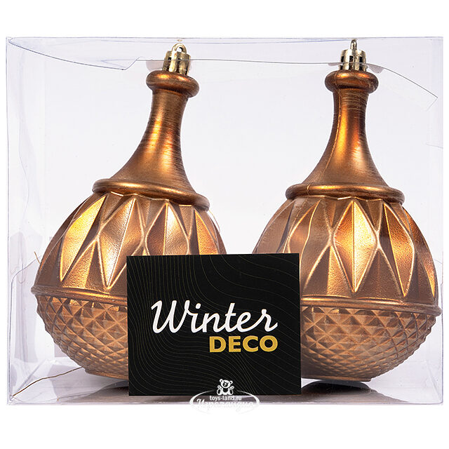 Елочная игрушка Fattura - Antique Cooper 8 см, 2 шт, пластик Winter Deco