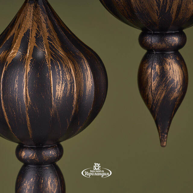 Елочная игрушка Fattura - Antique Brown 12 см, 4 шт, пластик Winter Deco