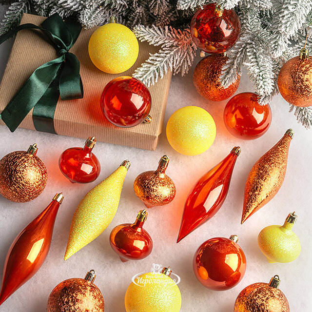 Набор пластиковых шаров Кастелло: Orange Sunset 6-14 см, 26 шт Winter Deco