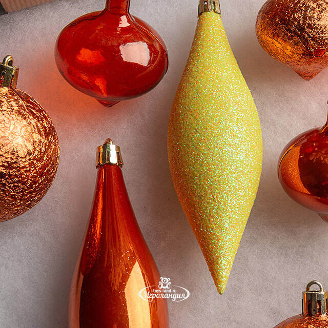 Набор пластиковых шаров Кастелло: Orange Sunset 6-14 см, 26 шт Winter Deco