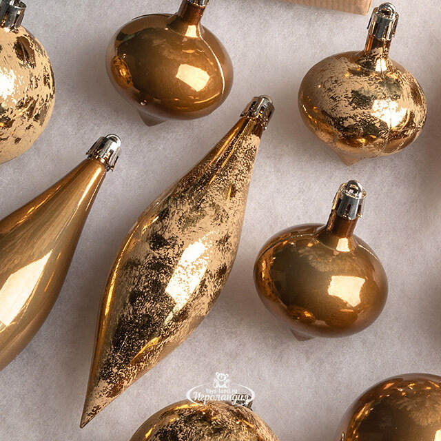 Набор пластиковых шаров Кастелло: Shining Sand 6-14 см, 26 шт Winter Deco