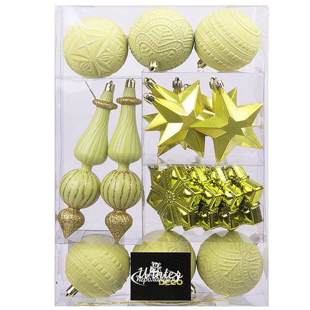 Набор елочных игрушек Шарлоттен - Mint Brulee 7-17 см, 18 шт, пластик, подвеска Winter Deco