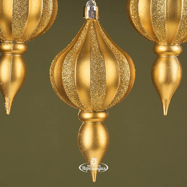 Елочная игрушка Eclatant - Dark Gold 12*6 см, 4 шт, пластик Winter Deco