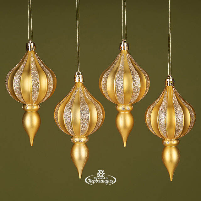 Елочная игрушка Eclatant - Light Gold 12*6 см, 4 шт, пластик Winter Deco