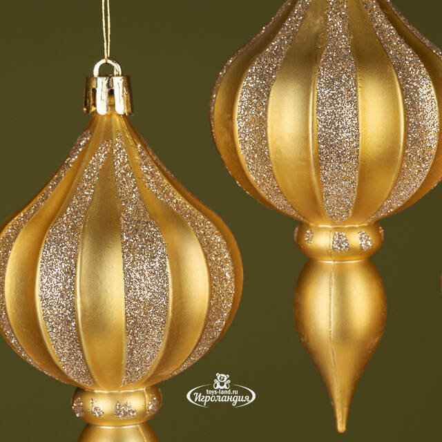 Елочная игрушка Eclatant - Light Gold 12*6 см, 4 шт, пластик Winter Deco