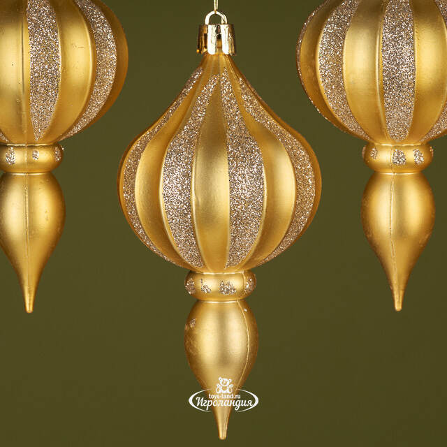 Елочная игрушка Eclatant - Light Gold 12*6 см, 4 шт, пластик Winter Deco