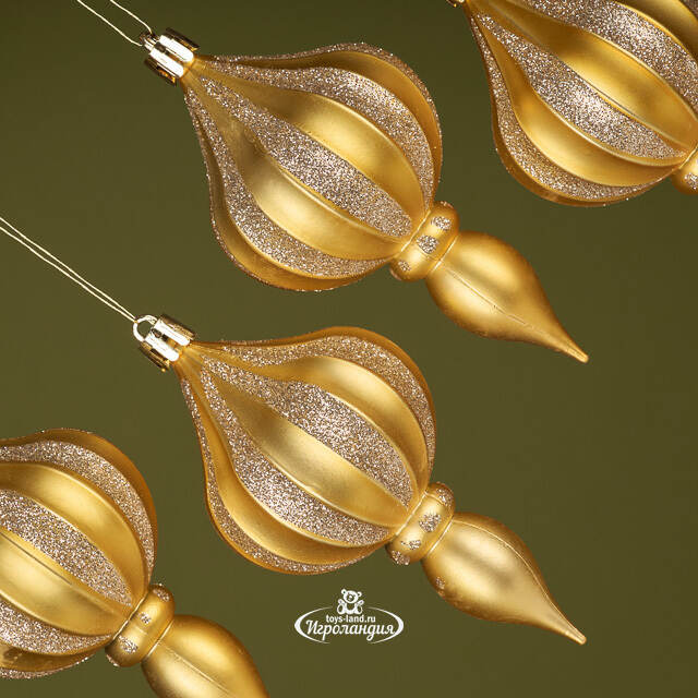 Елочная игрушка Eclatant - Light Gold 12*6 см, 4 шт, пластик Winter Deco