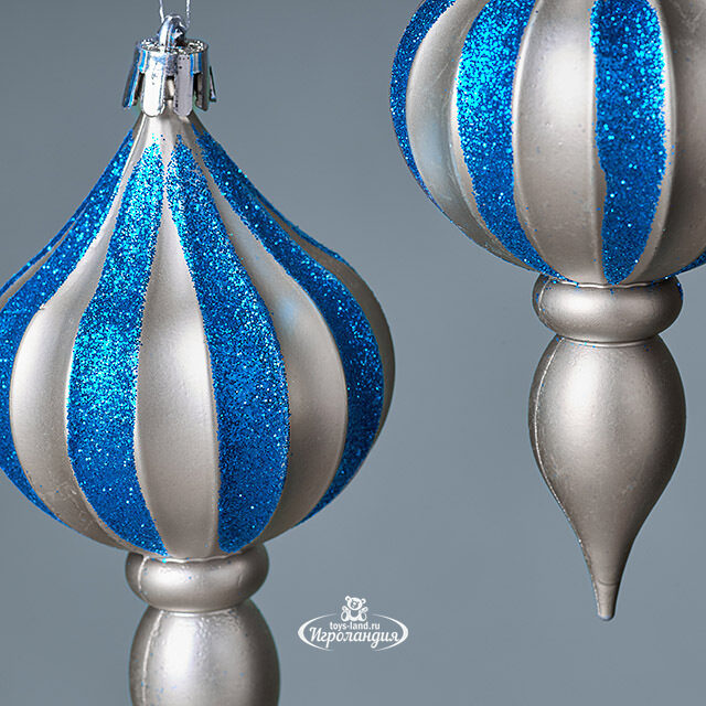 Елочная игрушка Eclatant - Silver Blue 12*6 см, 4 шт, пластик Winter Deco