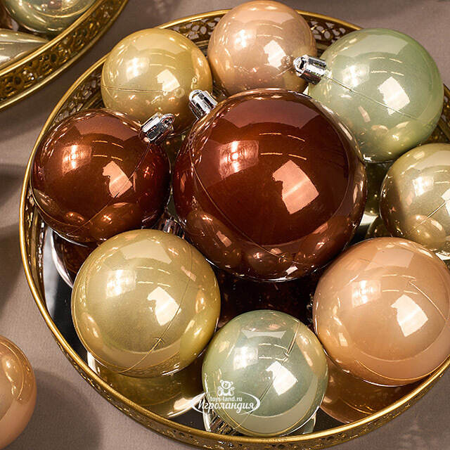 Набор пластиковых шаров Charmic - Nude Flowers 5-12 см, 31 шт Winter Deco