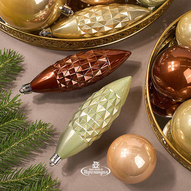 Набор пластиковых шаров Charmic - Nude Flowers 5-12 см, 31 шт Winter Deco