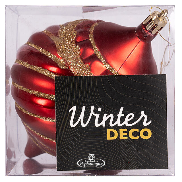 Елочная игрушка Rivera Guillermo 14 см красная, пластик, подвеска Winter Deco